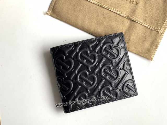 Burberry專門店新款短夾TB壓花專屬標識皮革雙折錢夾 巴寶莉男士短夾 yxb1086